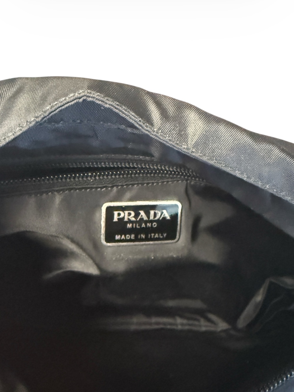 Vintage Prada Tessuto Nylon Triangle Logo Plaque Leather Crossbody Shoulder Bag - Picture 6 of 8
